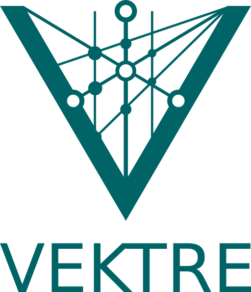 Vektre suuri tumman turkoosi logo